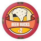 Banner Brew Composite & Metal Hybrid Poker Chips - Red - Back