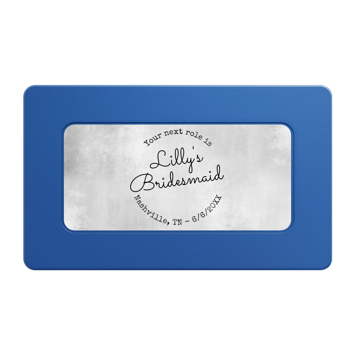 Be My Bridesmaid Simple Rectangular Poker Chip Plaques - Blue - Front