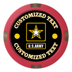 Army Strong Composite & Metal Hybrid Poker Chips - Red - Back
