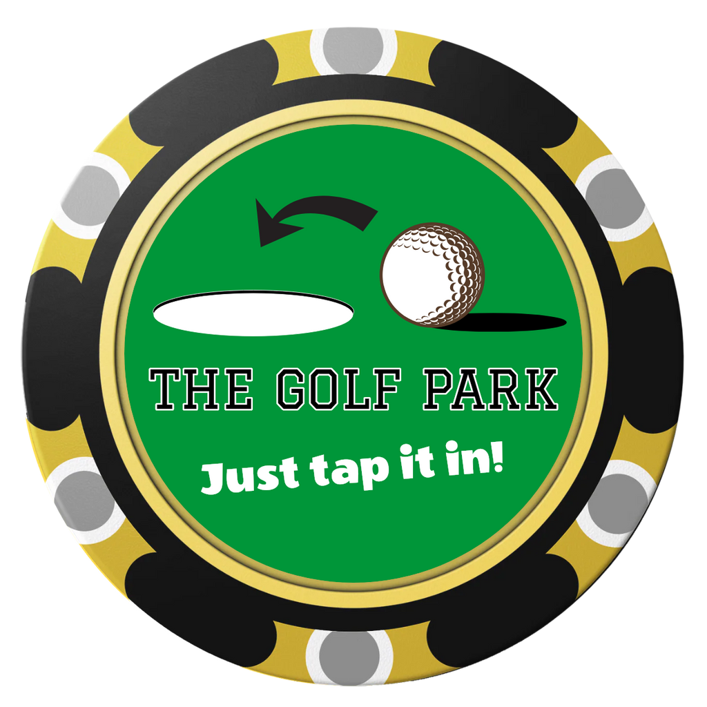 Golf Slogan Clay Poker Chips - Black / Monte Carlo / 40mm - Front