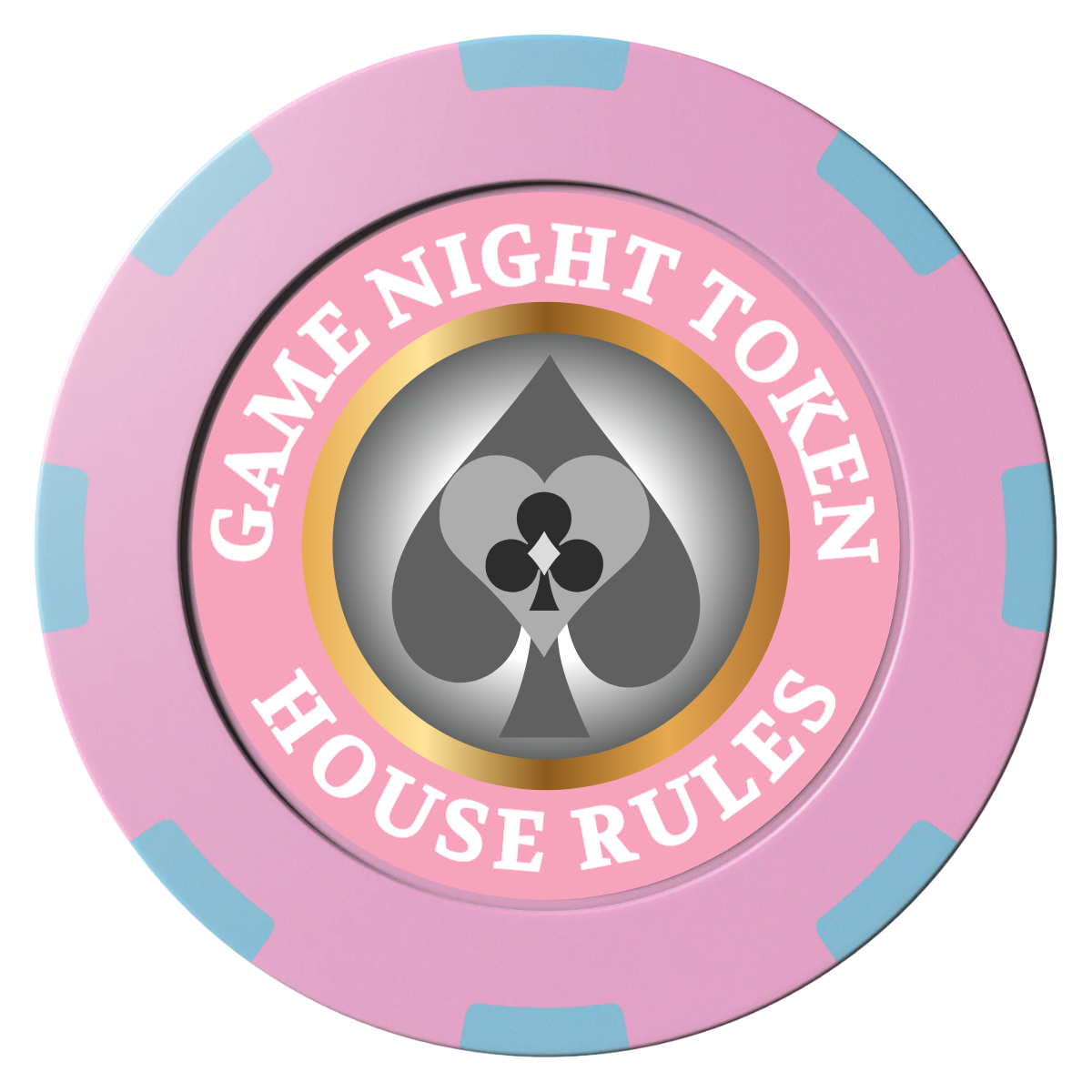 Stacked Suits Clay Poker Chips - Pink / 8 Spot (2 Tone) / 40mm - Front