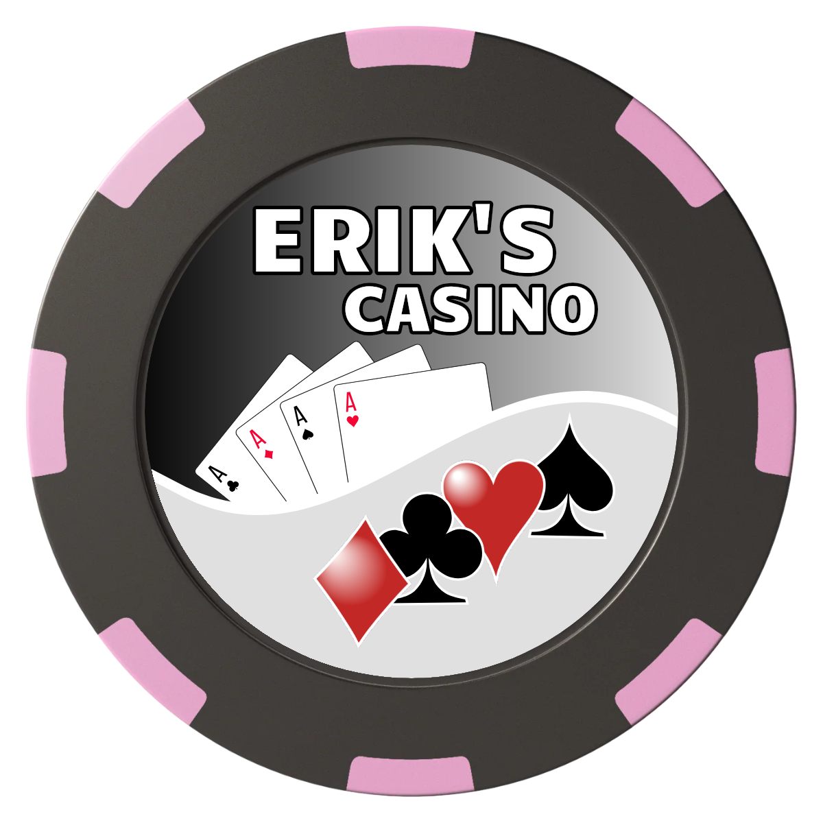 Erik's Casino Clay Poker Chips - Black / 8 Spot (2 Tone) / 40mm - Back
