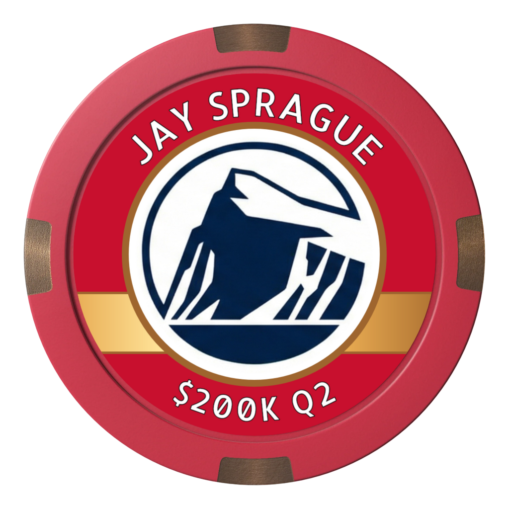 Top Sales Performer Composite & Metal Hybrid Poker Chips - Red - Back