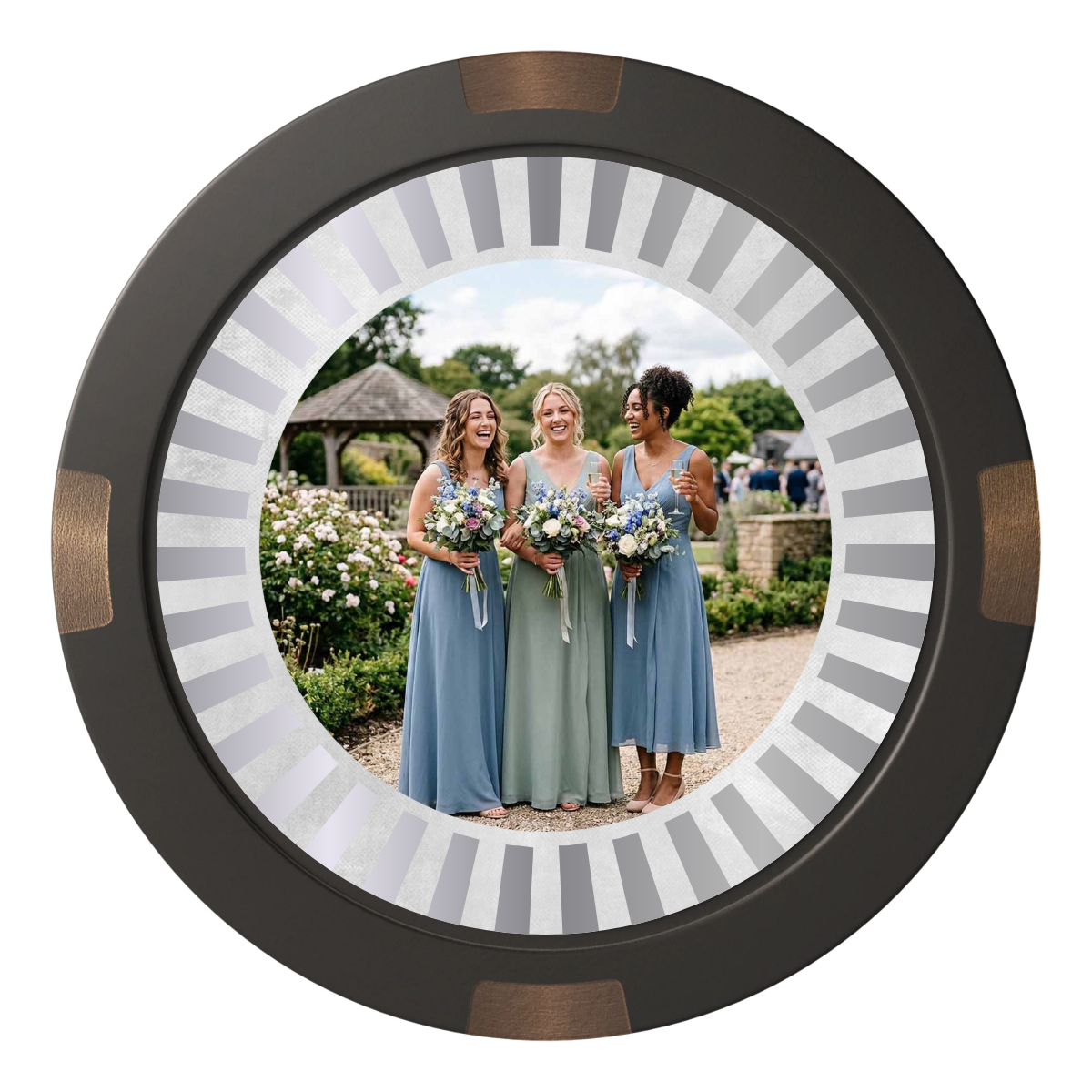 Be My Bridesmaid Simple Composite & Metal Hybrid Poker Chips - Black - Back
