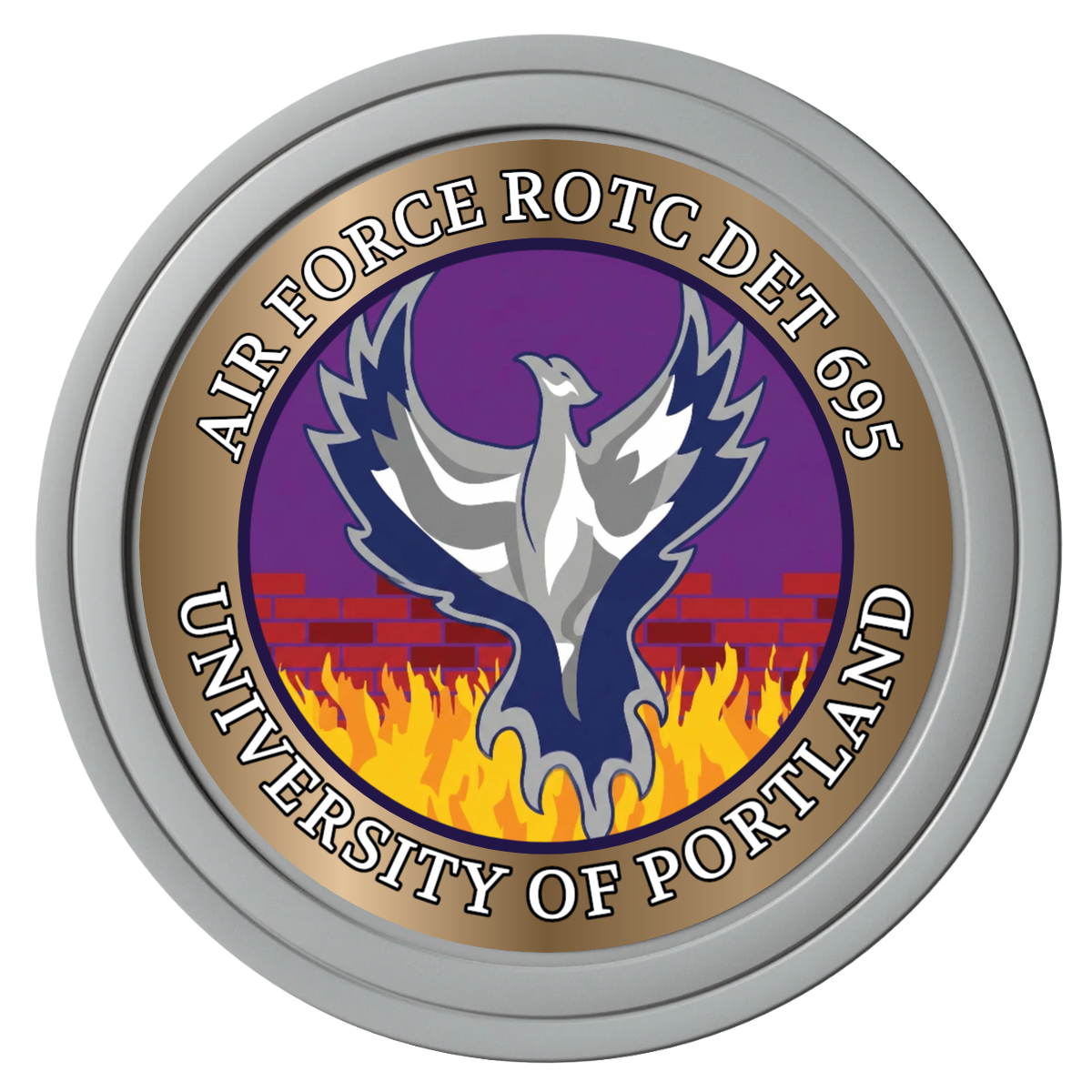 Air Force ROTC Det 695 Composite Poker Chips - Gray / Solid - Front