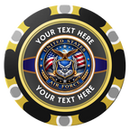 Air Force Clay Poker Chips - Black / Monte Carlo / 40mm - Front