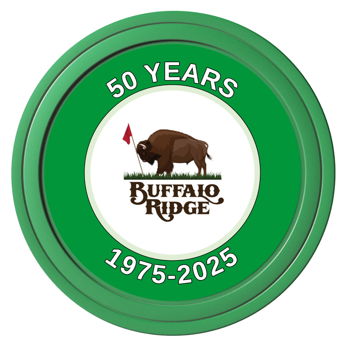 Branded Golf Pro Shop Composite Poker Chips - Green / Solid - Front