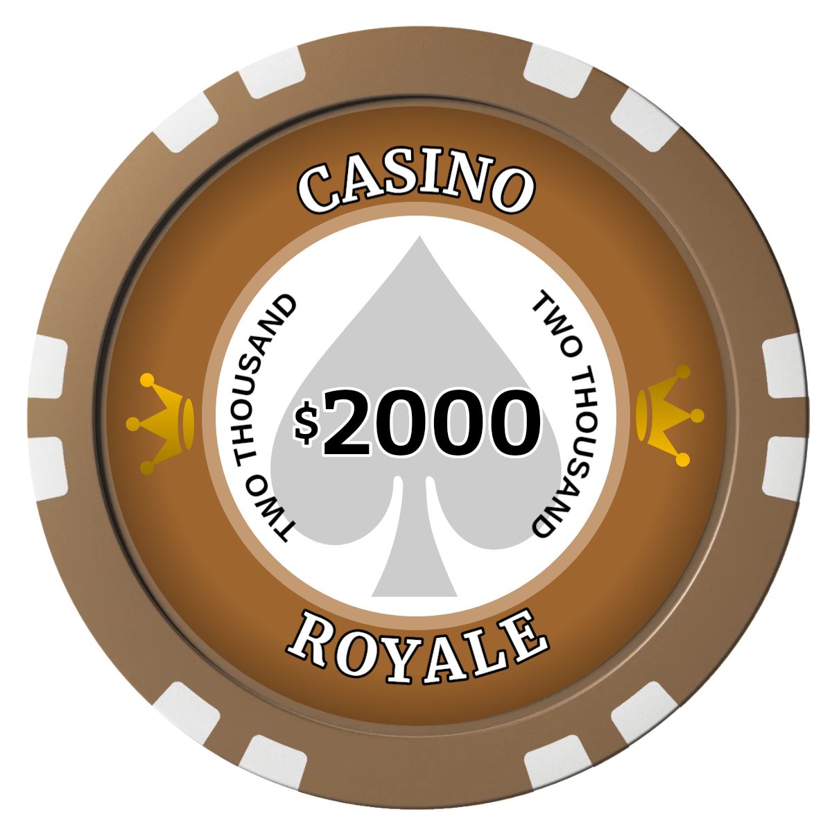 Casino Royale Composite Poker Chips - Brown / Double Stripe - Front