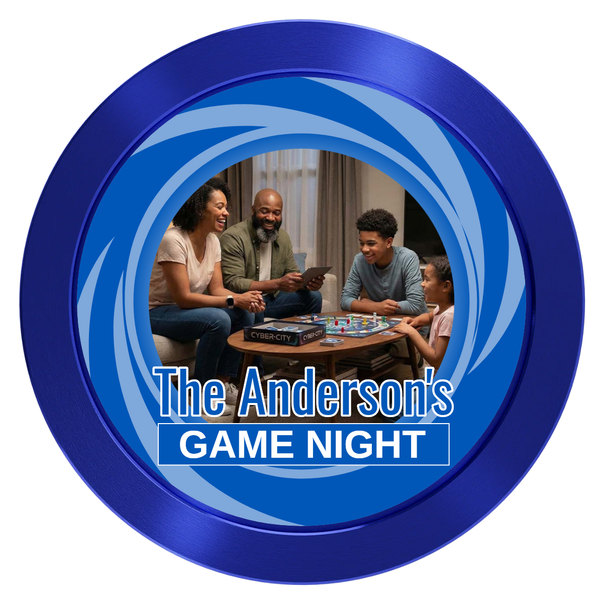 Anderson's Game Night Aluminum Poker Chips - Blue - Back
