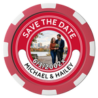 Save the Date Photo QR Code Composite Poker Chips - Black / 8 Spot - Front