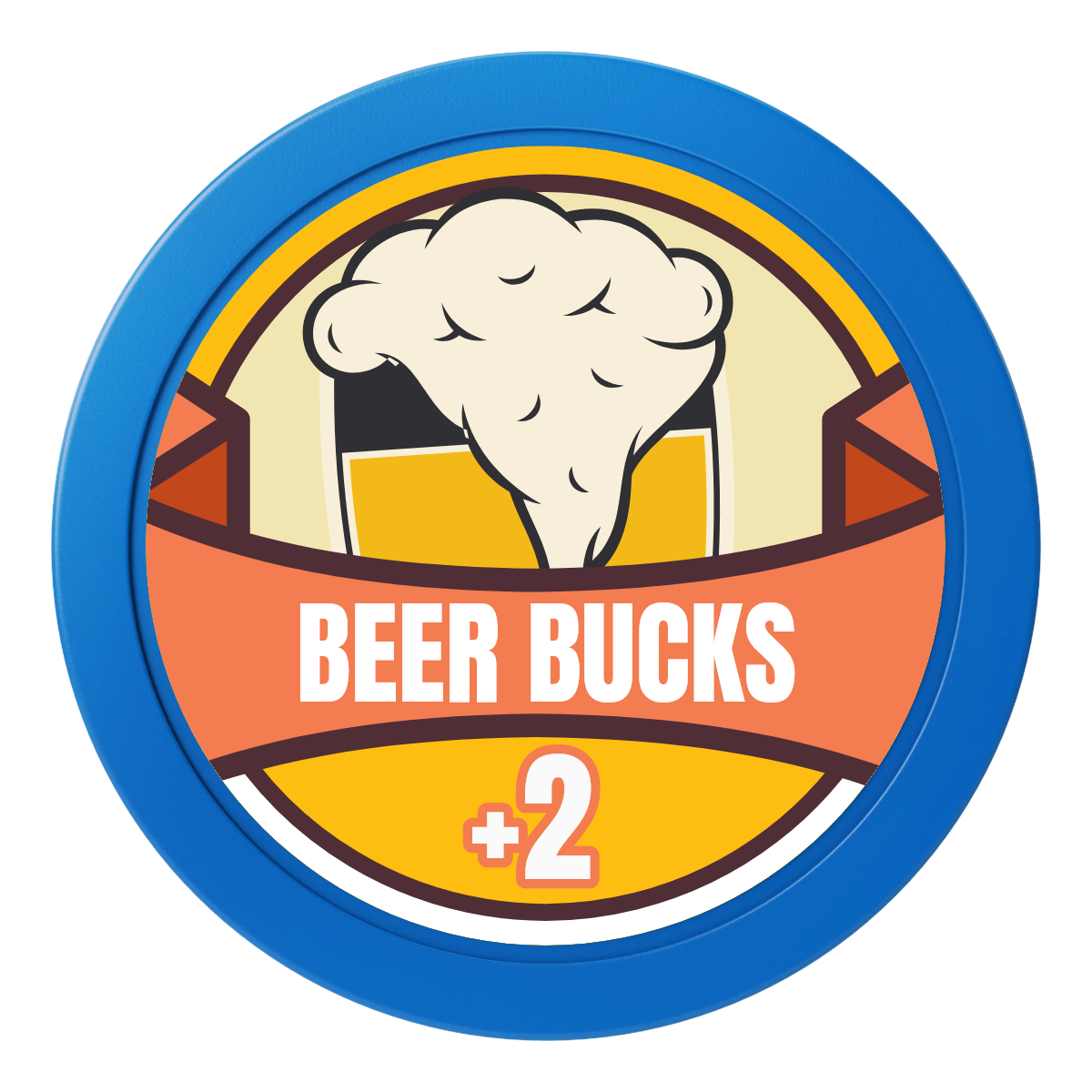 Banner Brew 2" Composite Dealer Button - Blue - Front