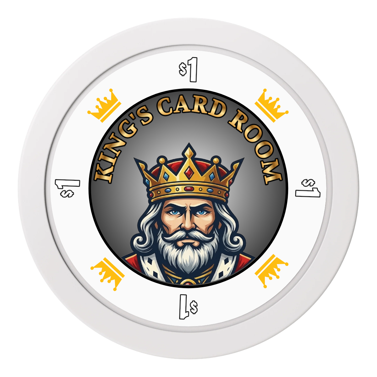 Kings 2" Oversized Poker Chips - White - Back