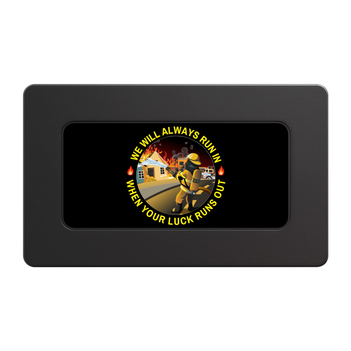 Firefighter Maltese Cross Rectangular Poker Chip Plaques - Black - Front