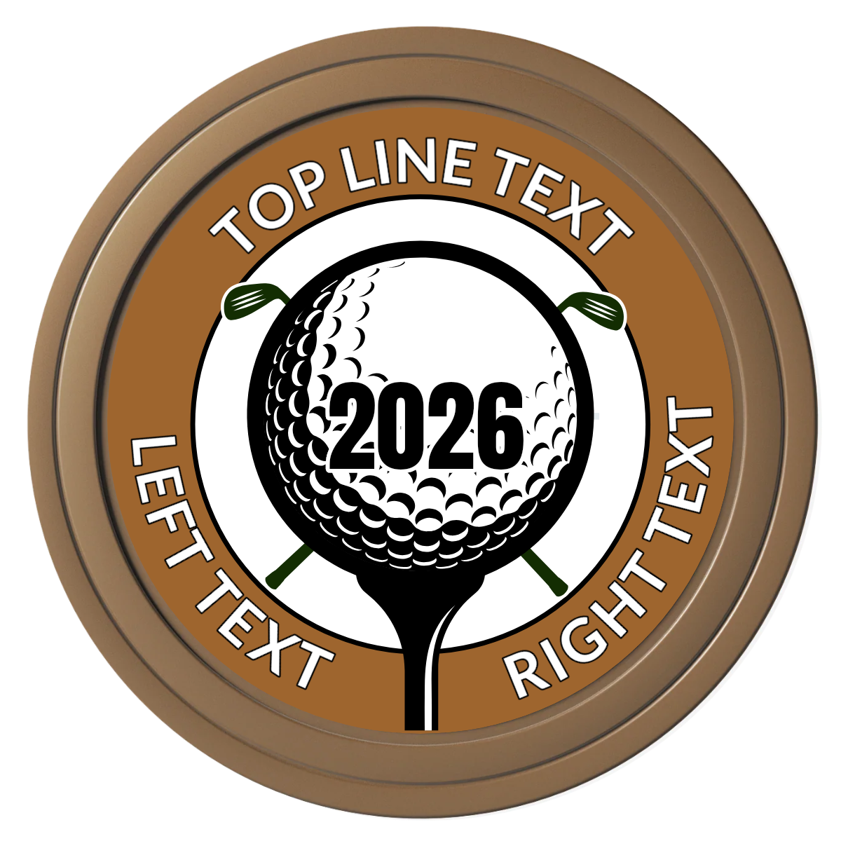 Tee it up Composite Poker Chips - Brown / Solid - Front