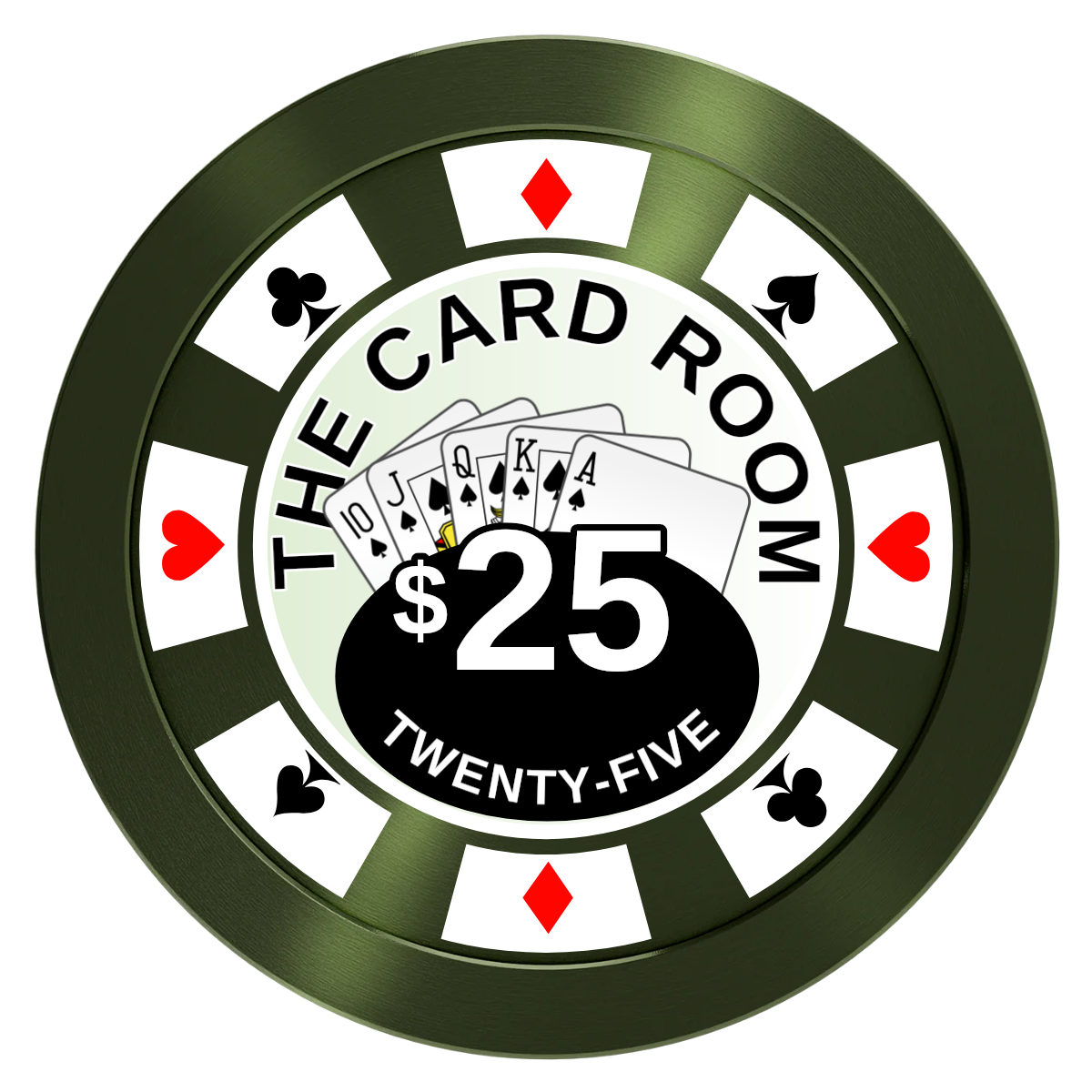 A Suitable Design Aluminum Poker Chips - Green - Front