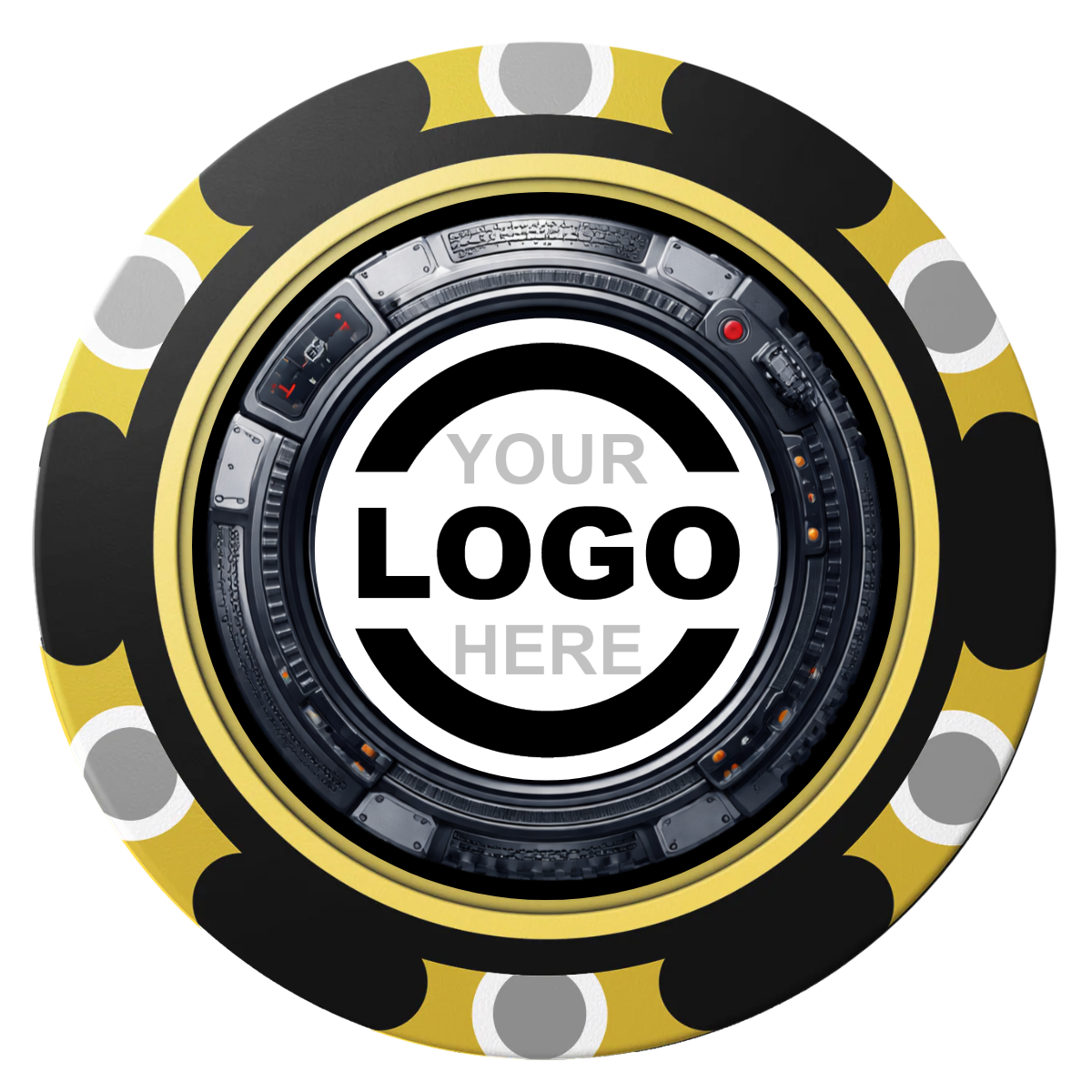 Auto Marked IV Clay Poker Chips - Black / Monte Carlo / 40mm - Back