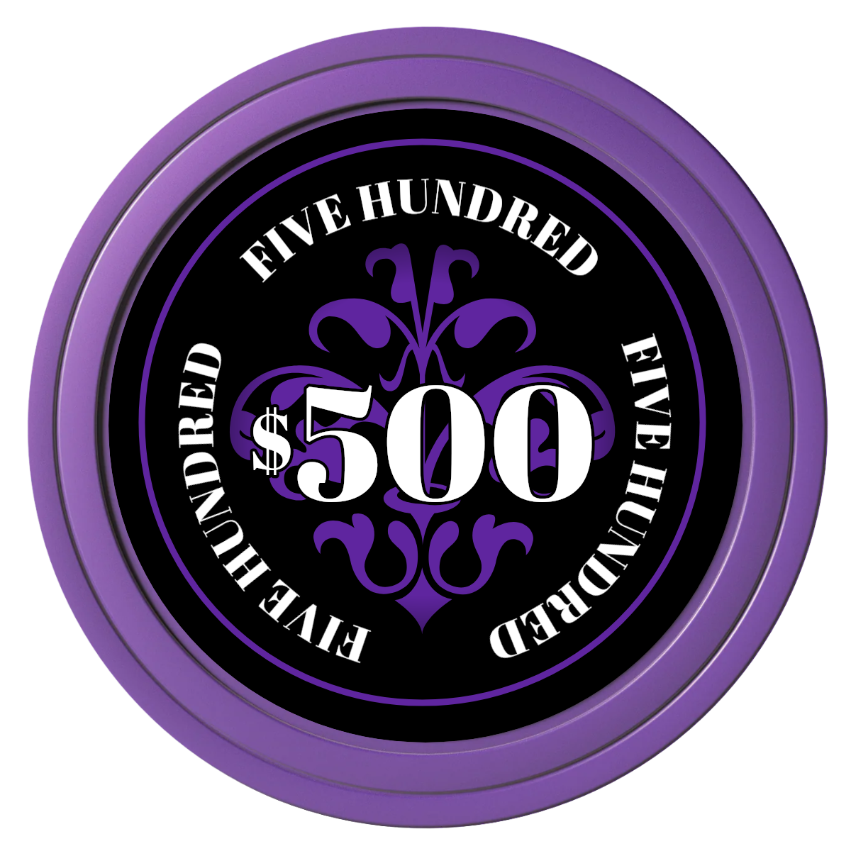 Gothic Revival Composite Poker Chips - Purple / Solid - Front