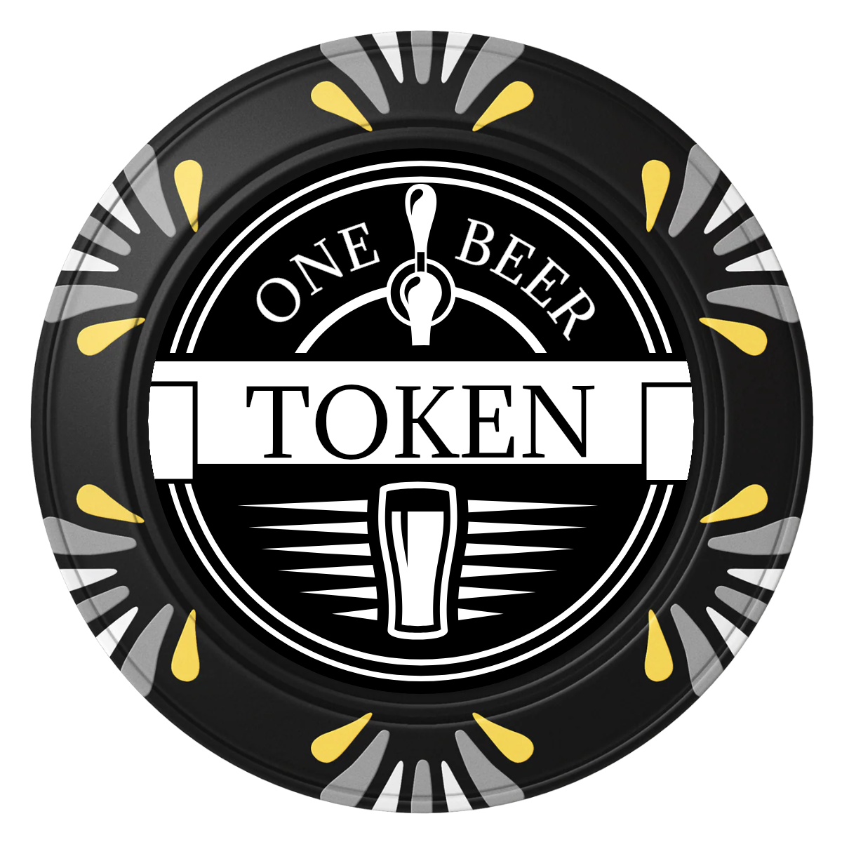 Tap Out Clay Poker Chips - Black / Macau / 40mm - Front