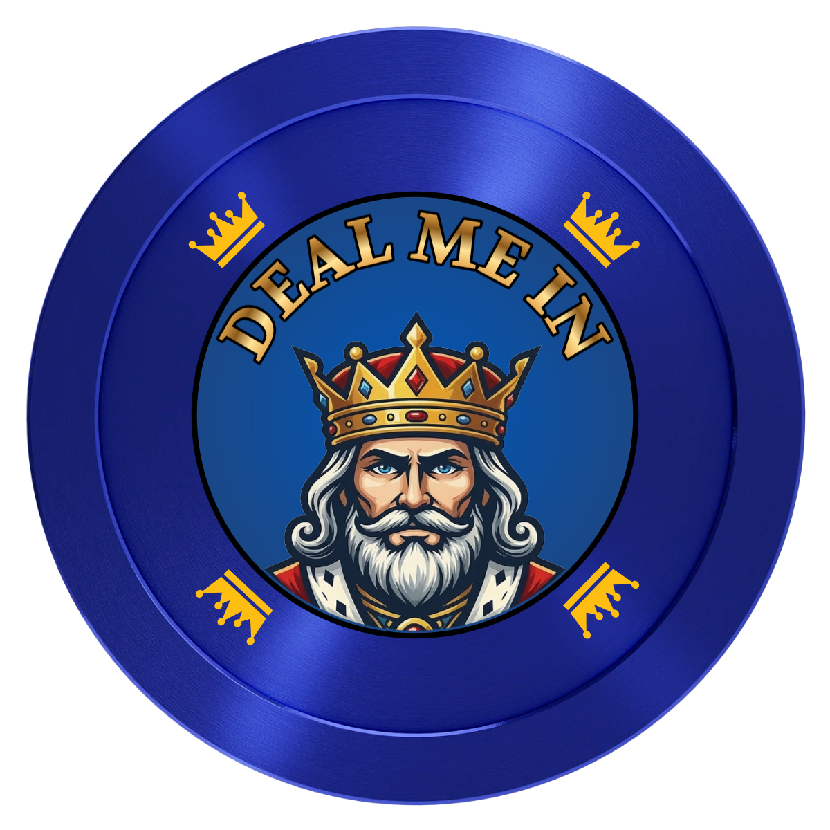 Kings Aluminum Poker Card Guards - Blue - Front