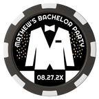 Bachelor No More Bowtie Magnetic Composite Poker Chips - Black / 8 Spot - Back