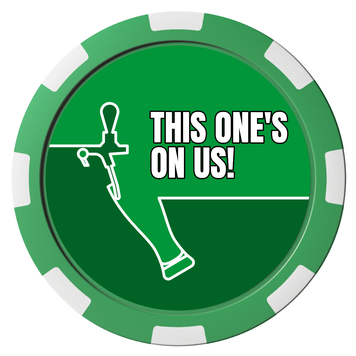 I'd Tap That Magnetic Composite Poker Chips - Green / 8 Spot - Front