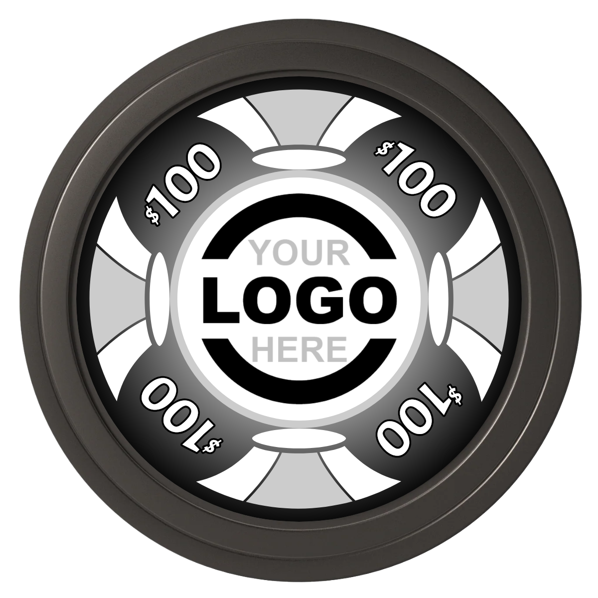 Alan Baker 4-2S A Composite Poker Chips - Black / Solid - Front