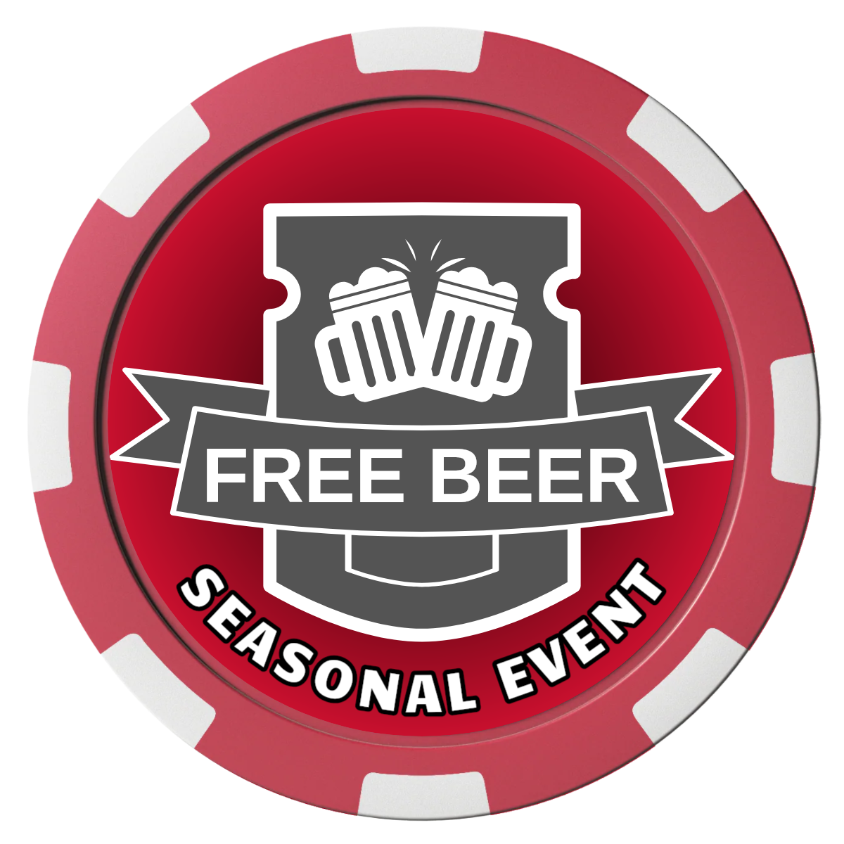 Craft Beer #001 Composite Poker Chips - Red / 8 Spot - Front