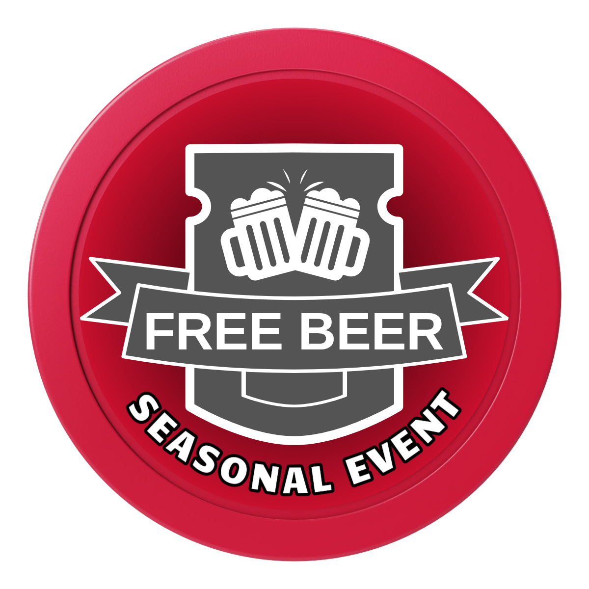 Craft Beer #001 2" Oversized Poker Chips - Red - Front