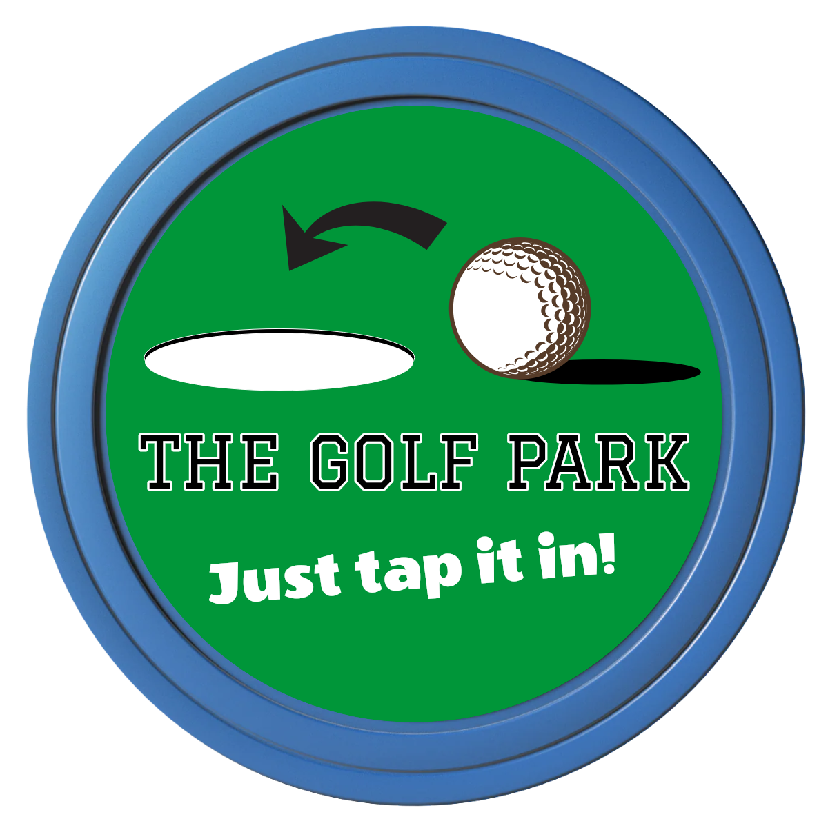 Golf Slogan Composite Poker Chips - Blue / Solid - Front