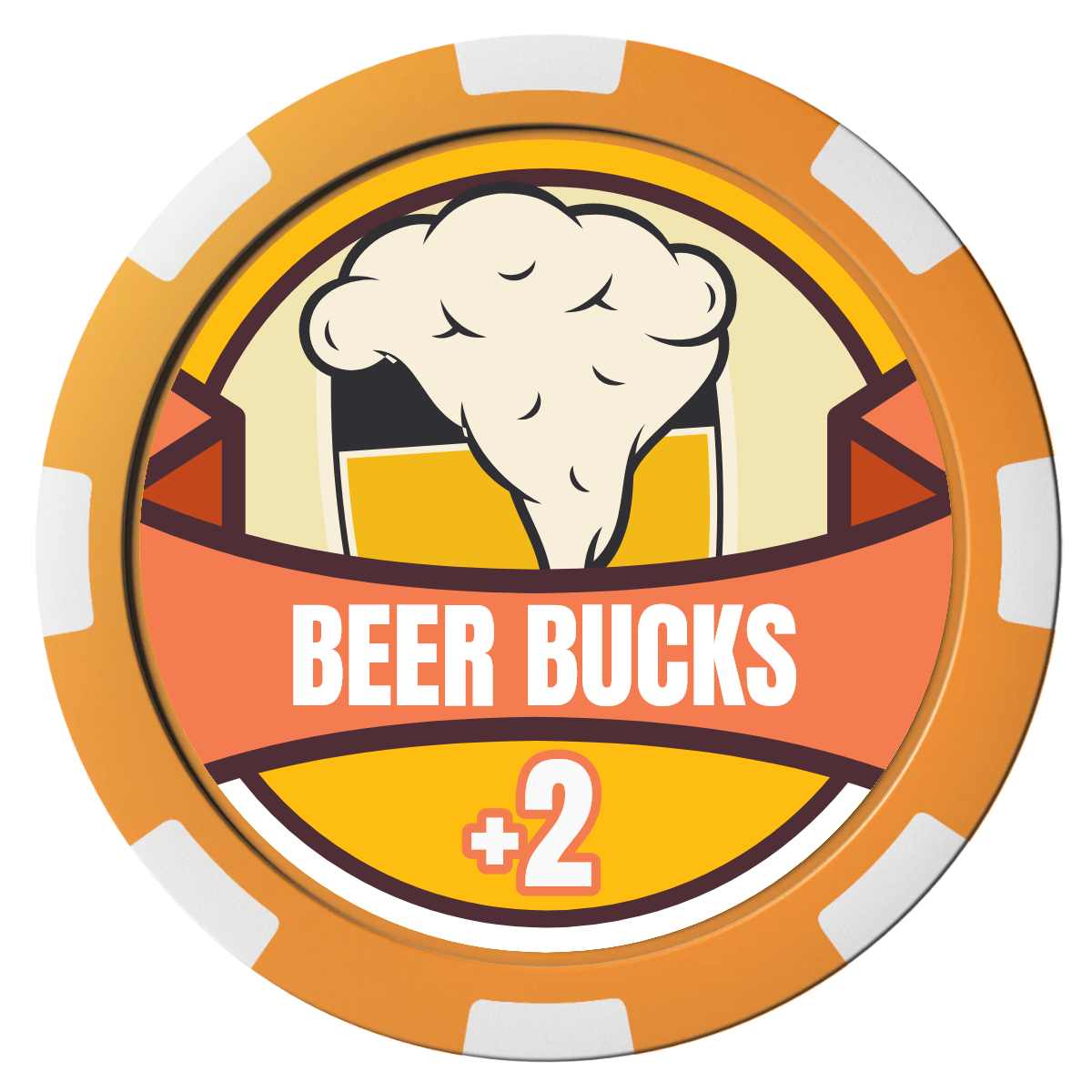 Banner Brew Composite Poker Chips - Orange / 8 Spot - Front