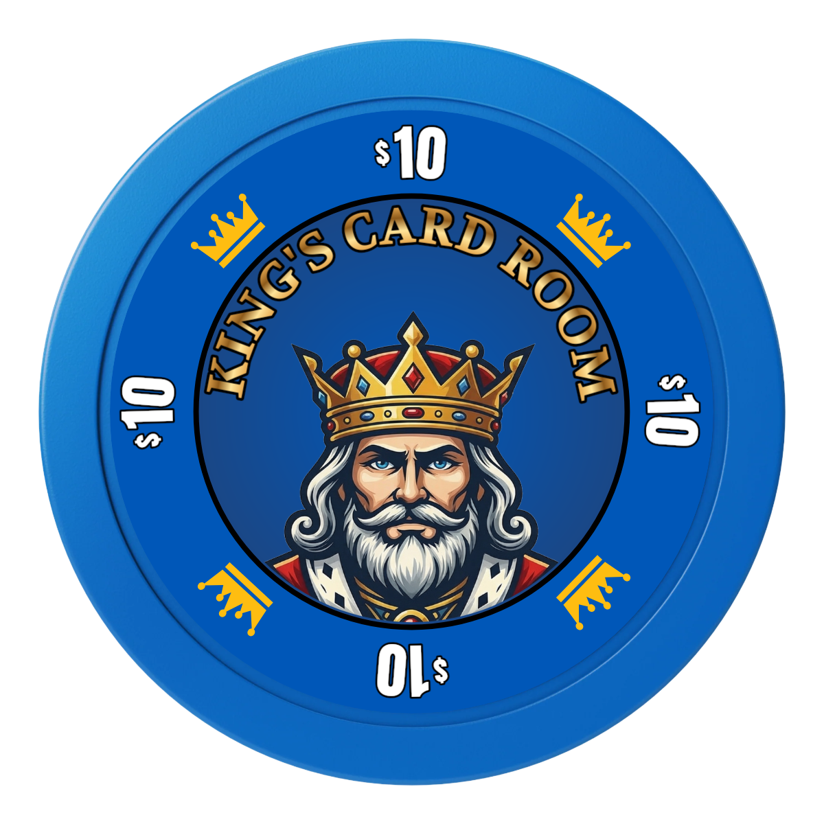 Kings 2" Oversized Poker Chips - Blue - Front