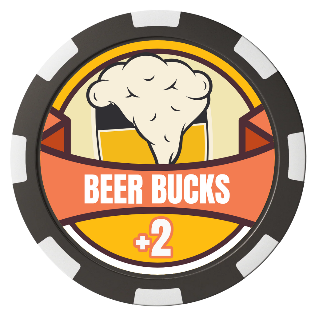 Banner Brew Composite Poker Chips - Black / 8 Spot - Back