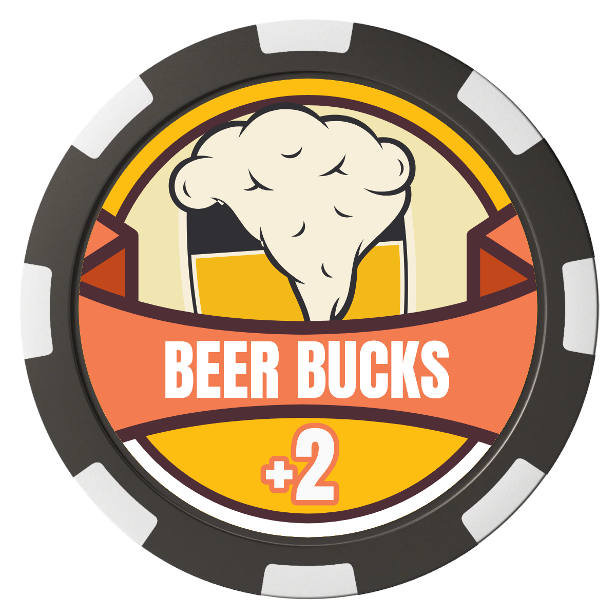 Banner Brew Composite Poker Chips - Black / 8 Spot - Back