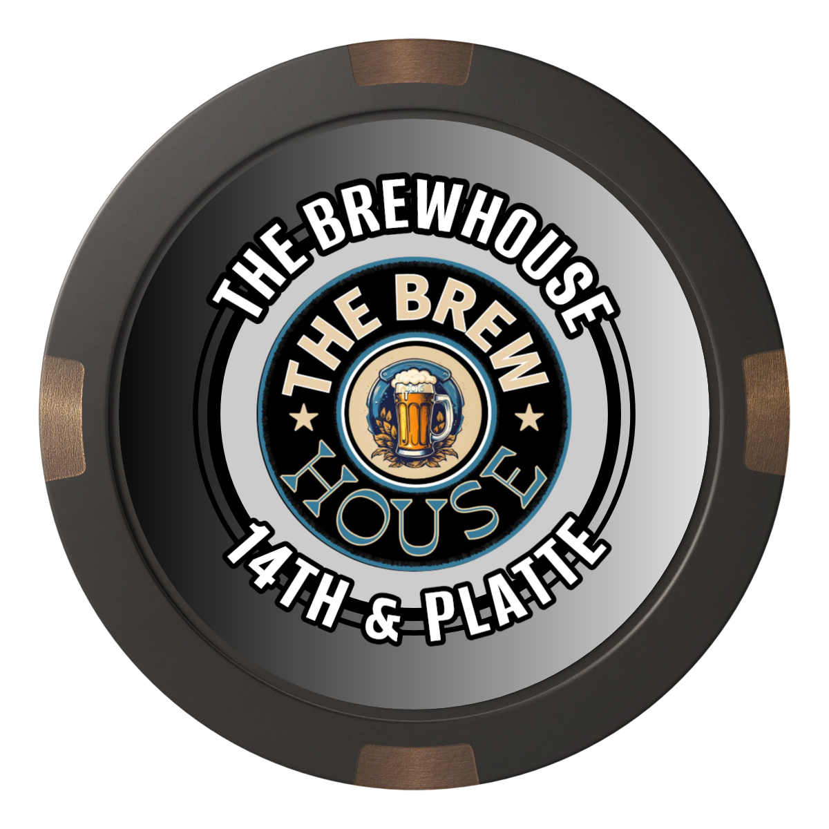 Ice Cold Beer Drink Token Composite & Metal Hybrid Poker Chips - Black - Back