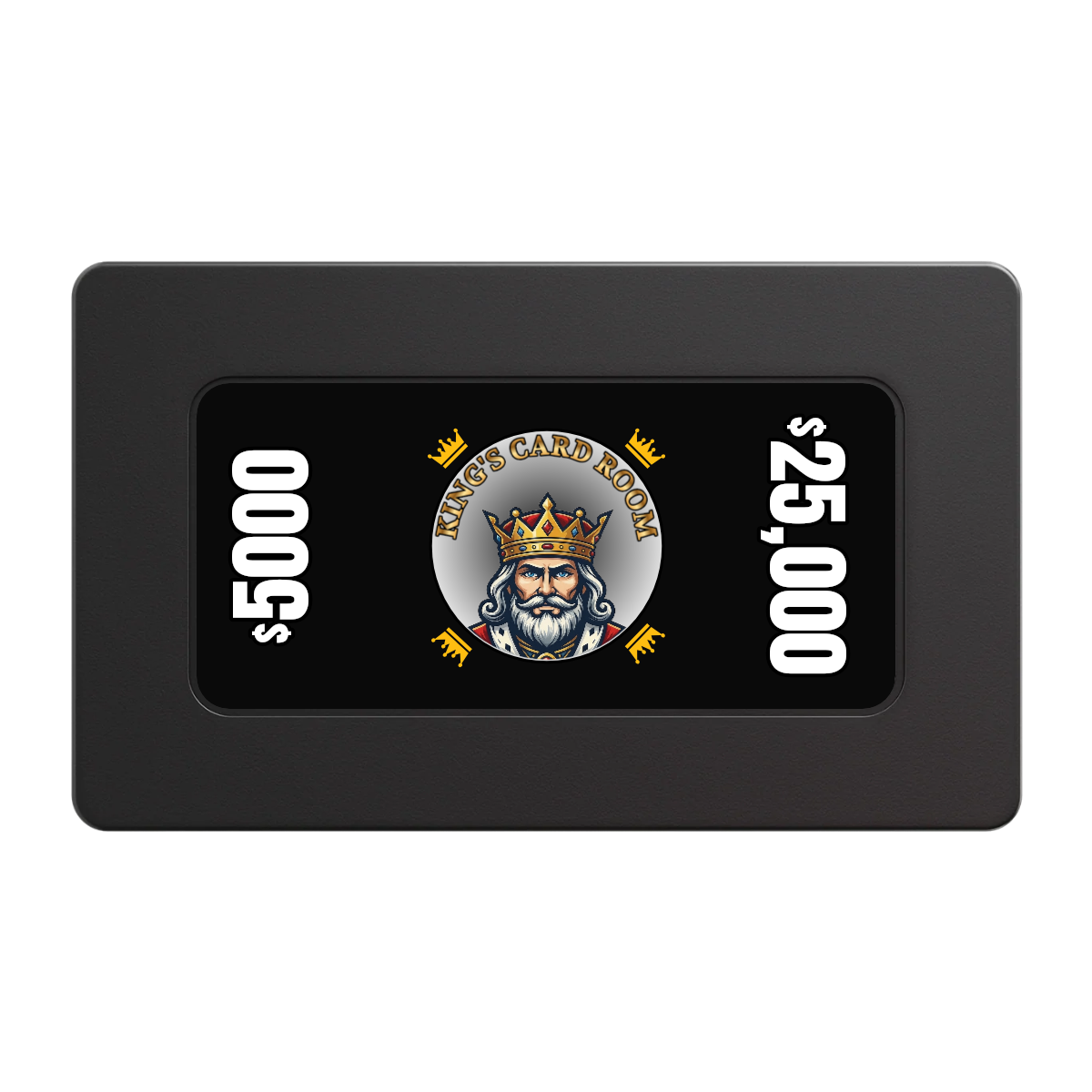 Kings Rectangular Poker Chip Plaques - Black - Front