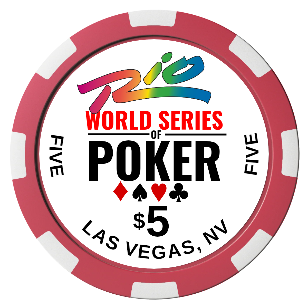 WSOP Magnetic Composite Poker Chips - Red / 8 Spot - Front