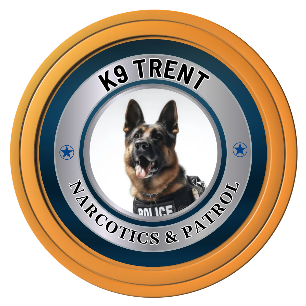 K-9 Trent Composite Poker Chips - Orange / Solid - Front