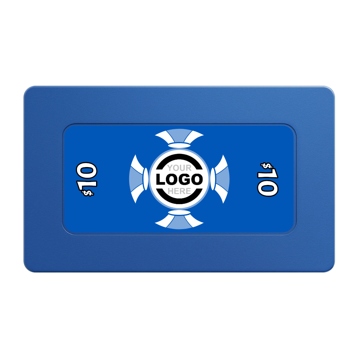 Alan Baker 4-2S A Rectangular Poker Chip Plaques - Blue - Back