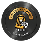 King's Card Room Aluminum Poker Chips - Black - Back