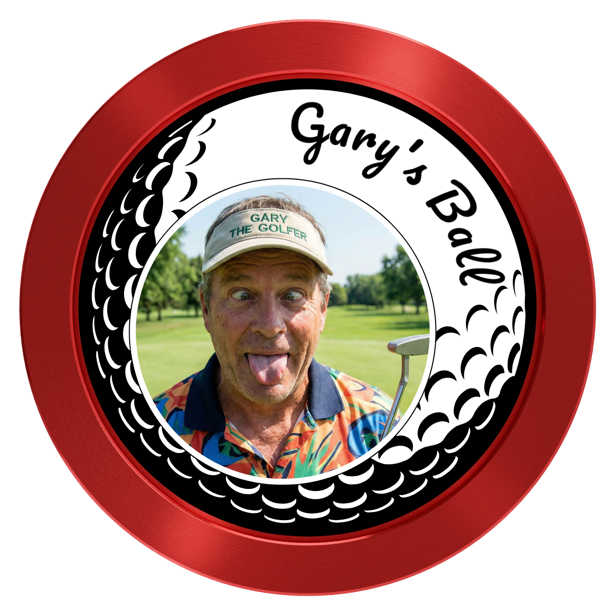 Gary's Ball Aluminum Poker Chips - Red - Front