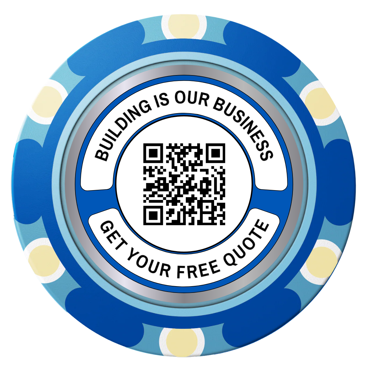 Acme Construction Clay Poker Chips - Blue / Monte Carlo / 40mm - Front