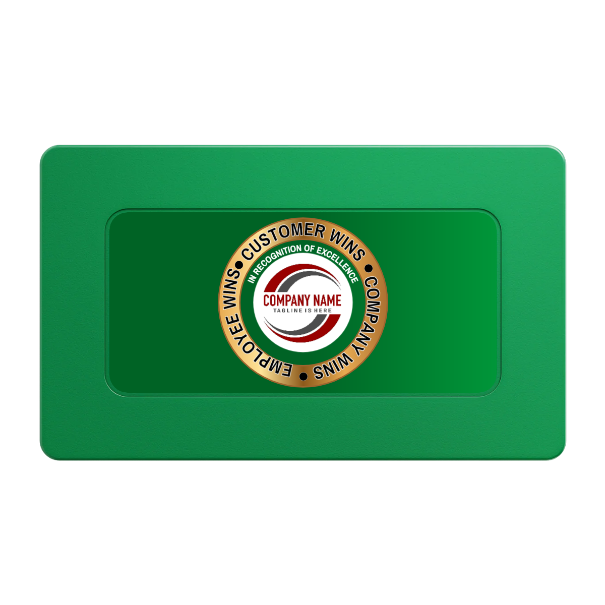 Gold Standard Rectangular Poker Chip Plaques - Green - Back