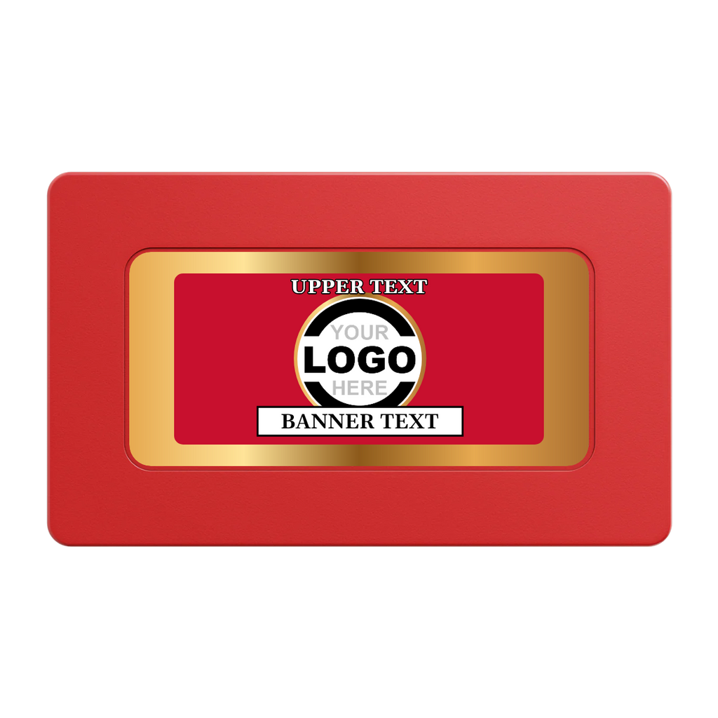 Stamp of Approval Rectangular Poker Chip Plaques - Red - Front