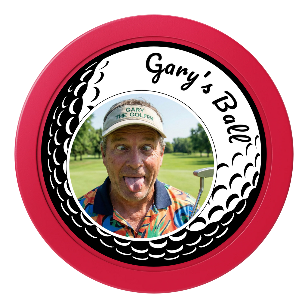 Gary's Ball 2" Oversized Poker Chips - Red - Back