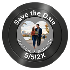 Save the Date #01 Aluminum Poker Chips - Black - Front