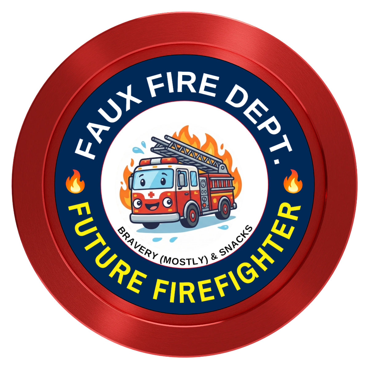 Future Firefighter Aluminum Poker Chips - Red - Front