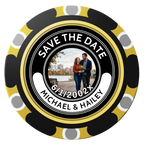 Save the Date Photo QR Code Clay Poker Chips - Black / Monte Carlo / 40mm - Front