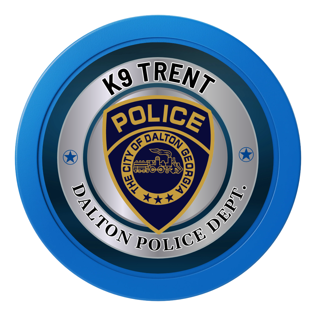 K-9 Trent 2" Oversized Poker Chips - Blue - Back