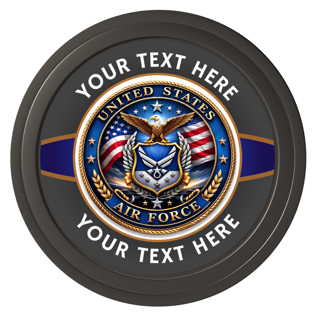 Air Force Composite Poker Chips - Black / Solid - Back