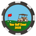 Going Golfing Today Composite Poker Chips - Black / 8 Spot - Front